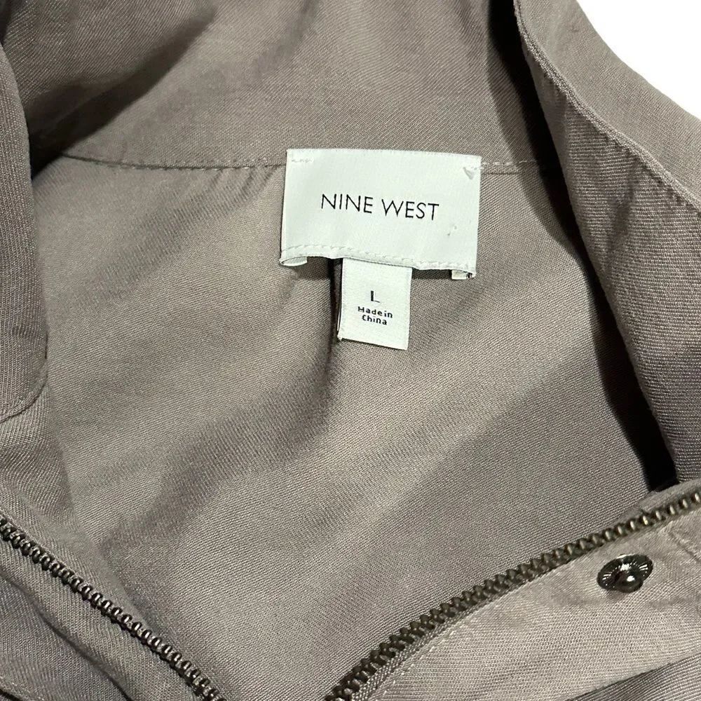 Nine West Grey Utility Bomber Jacket Large - Picture 4 of 9